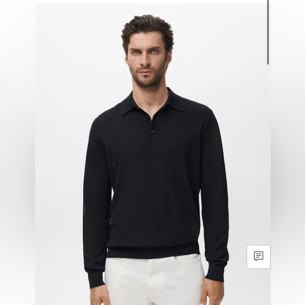 Mango Merino Wool Polo long sleeve